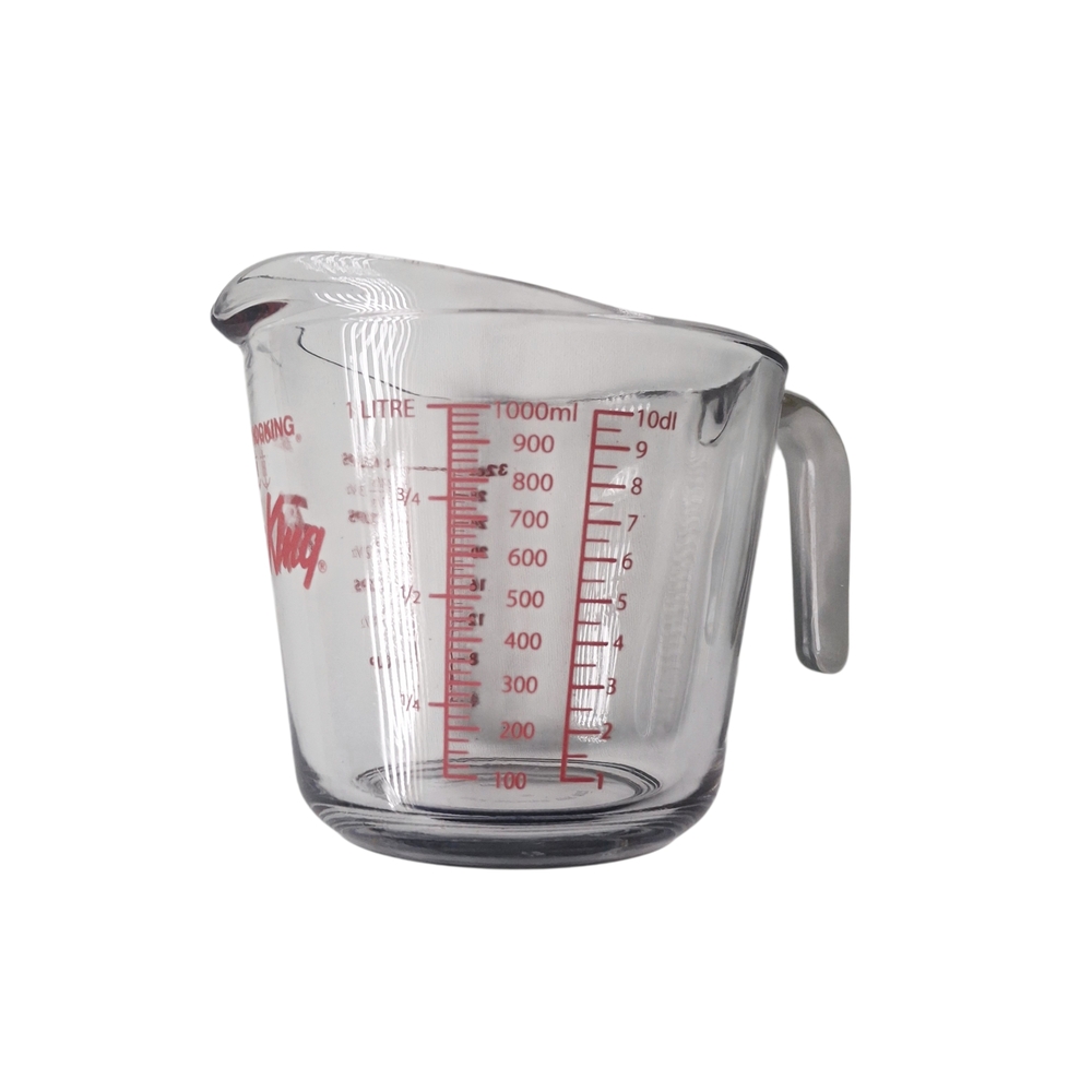 Anchor Hocking Fire King Clear Glass Measuring Cup with Red Markings